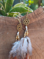 Feather Earrings With Charms