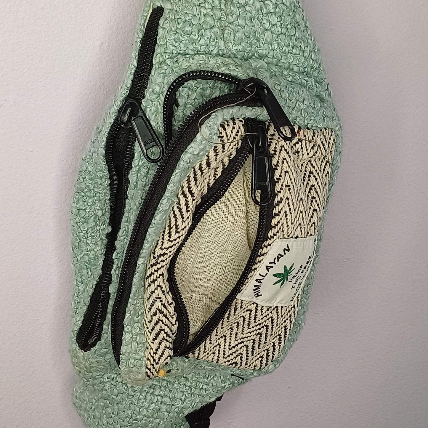 Teal Hemp/Jute Moon Bag