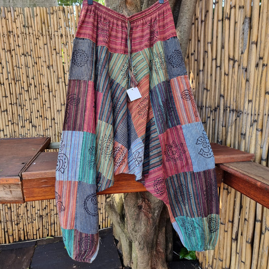 Patchwork Harem Pants