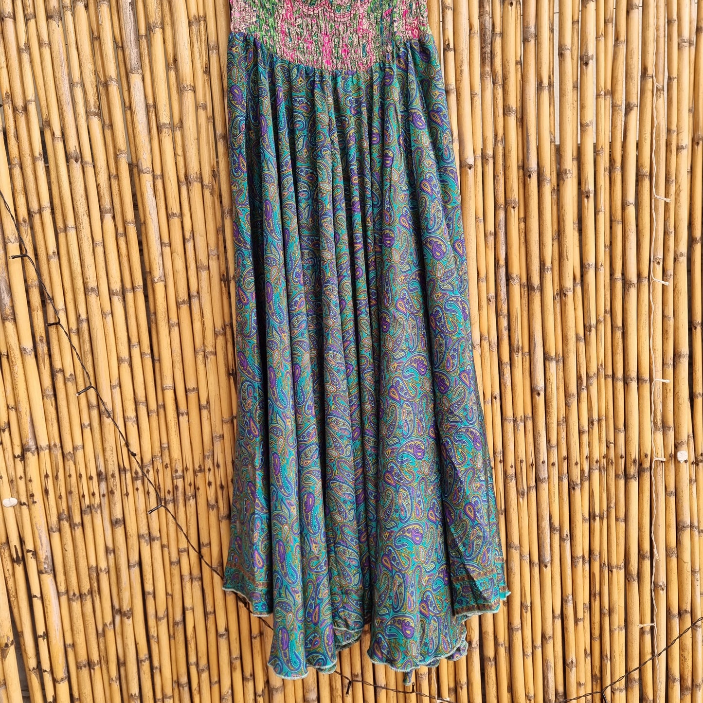 Rain-forest Jade Silk Umbrella Pants