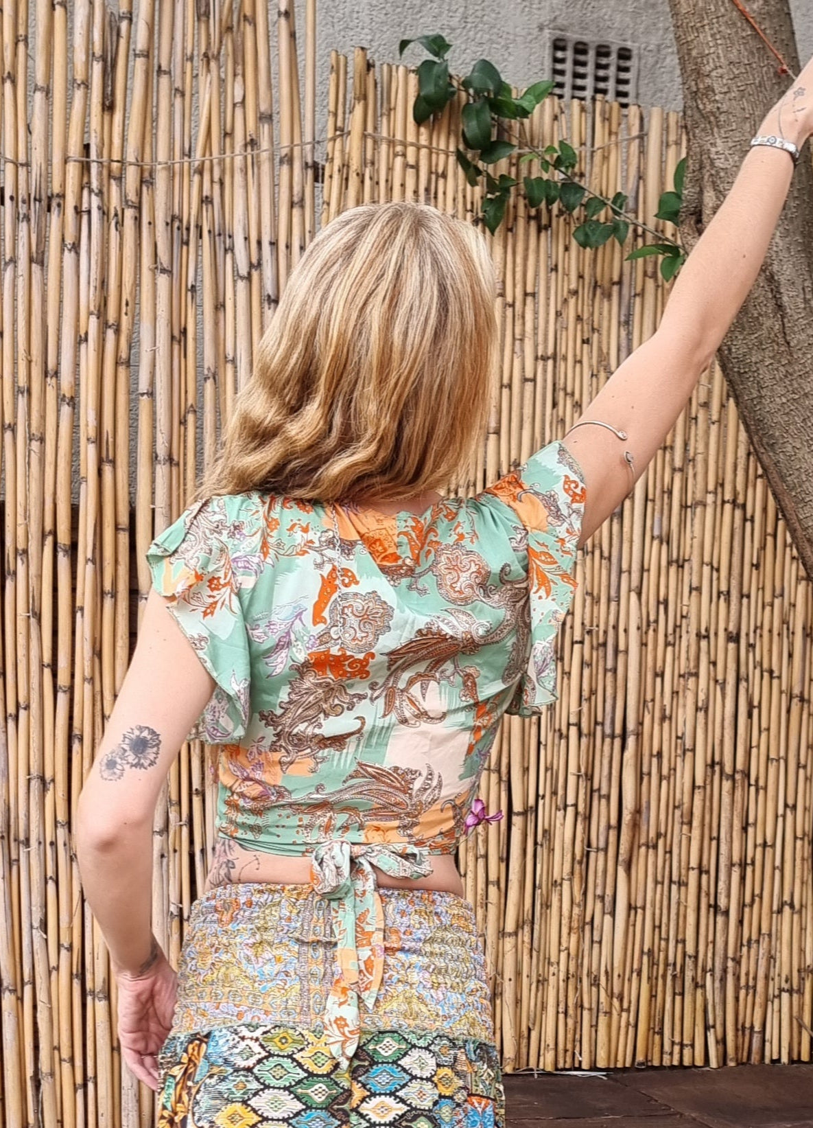 Tropical Treasure Tie Silk Top