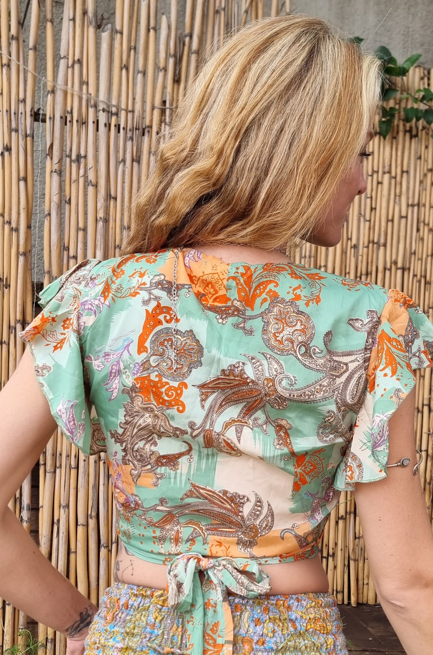 Tropical Treasure Tie Silk Top