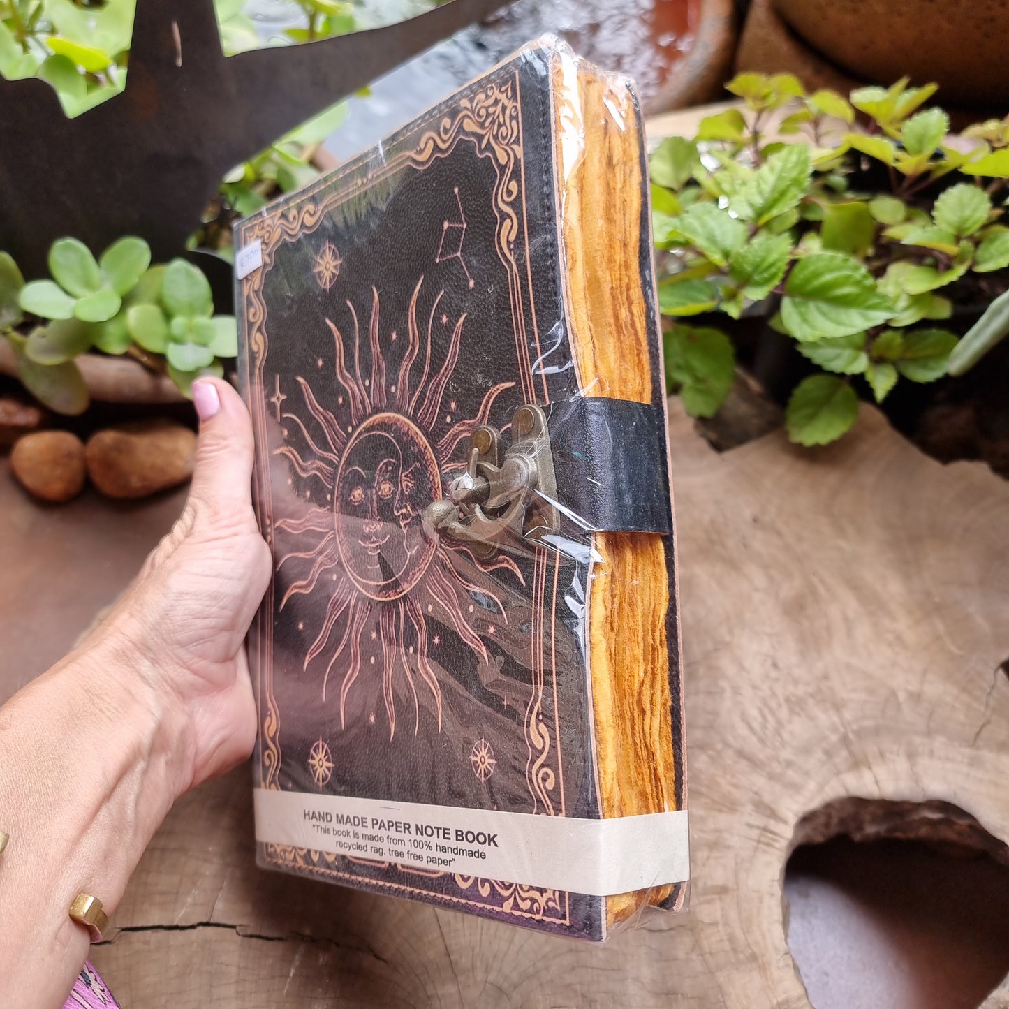 Sun & Moon Vintage Leather Journal