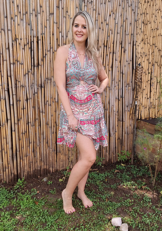 Playful Pixie Short Silk Dress