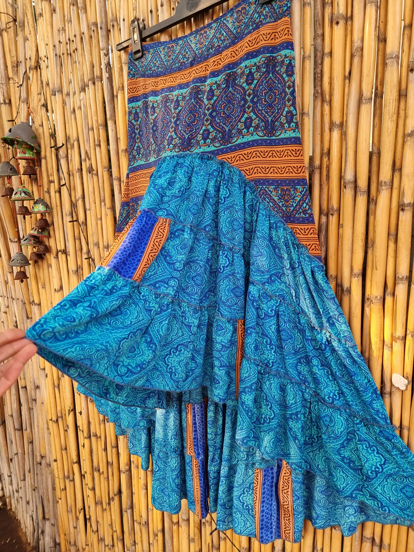 Blue Lotus Silk Skirt