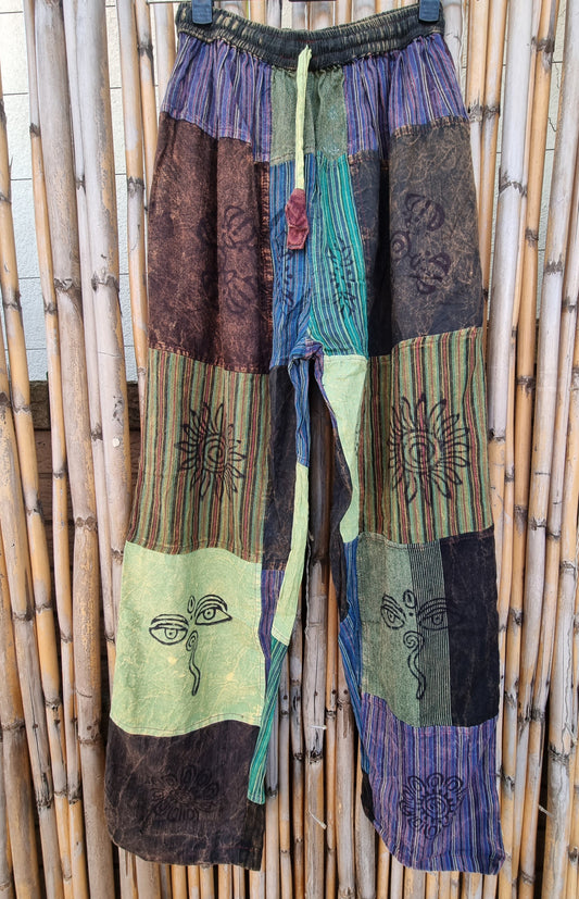 Grapevine Cotton Patchwork Pants (Medium)