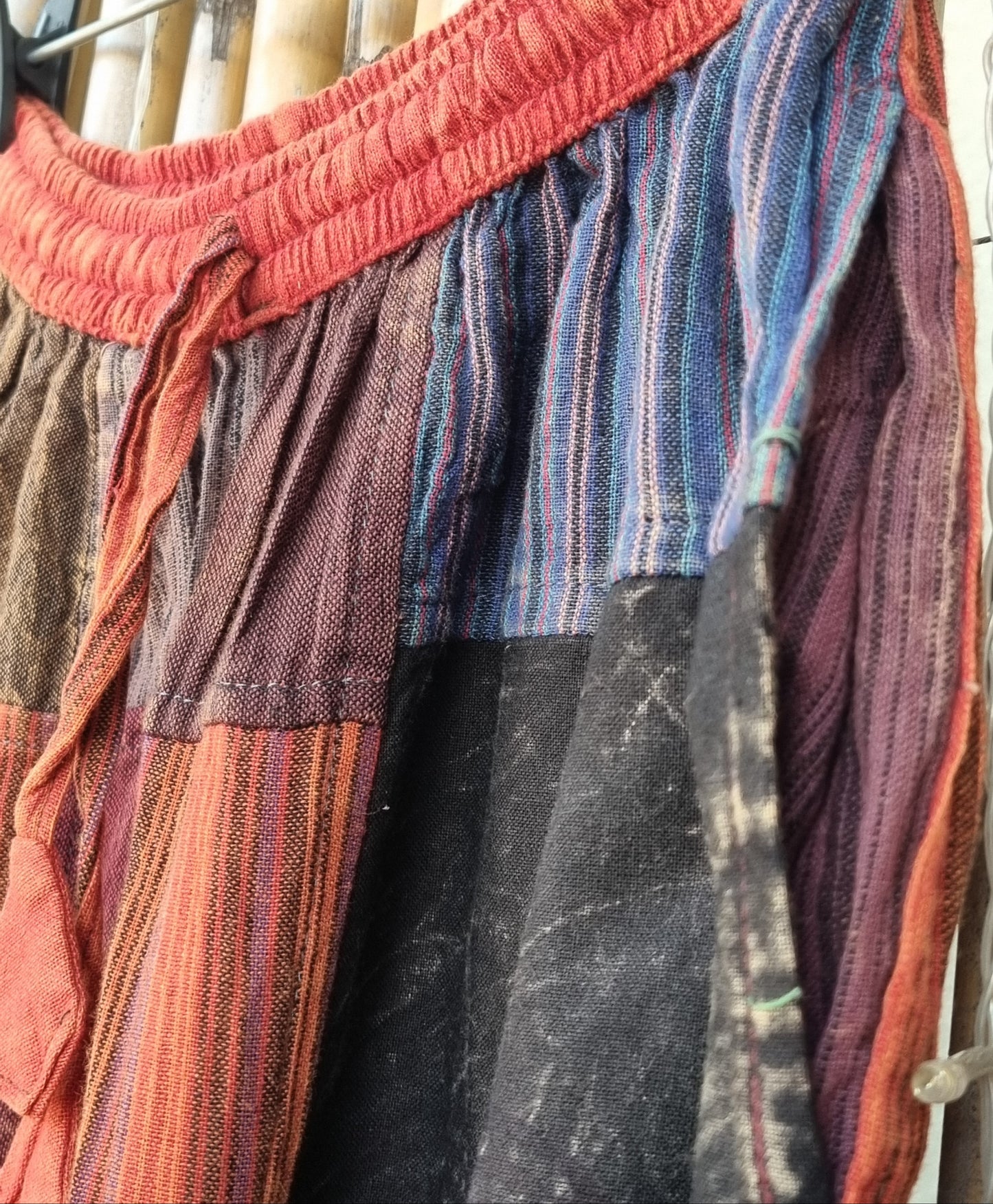 Rustic Cotton Patchwork Pants (Medium)