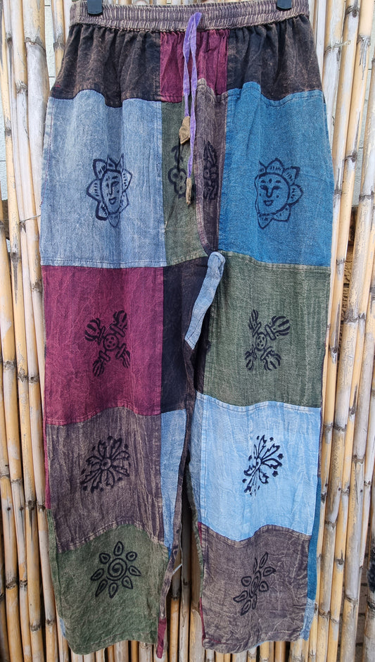 Labradorite Cotton Patchwork Pants (Medium)