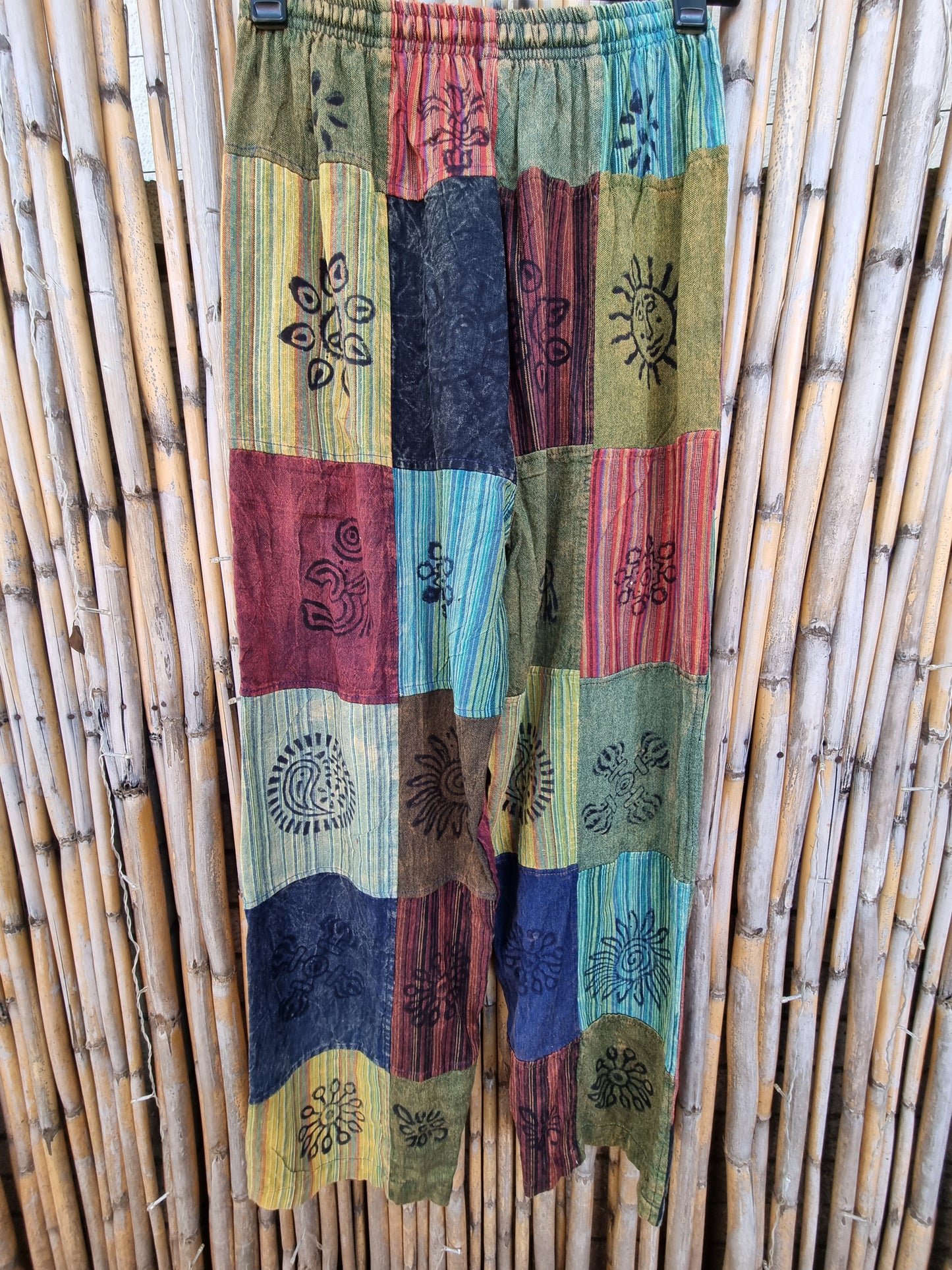 River Rock Cotton Patchwork Pants (Extra Large)
