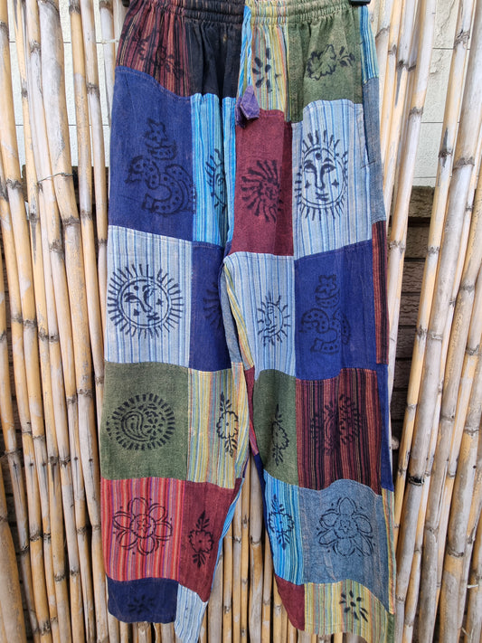 Macaw Cotton Patchwork Pants (Large)