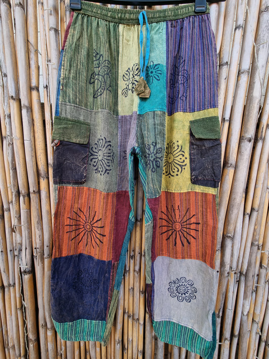 Shambala Cotton Patchwork Pants (Large)