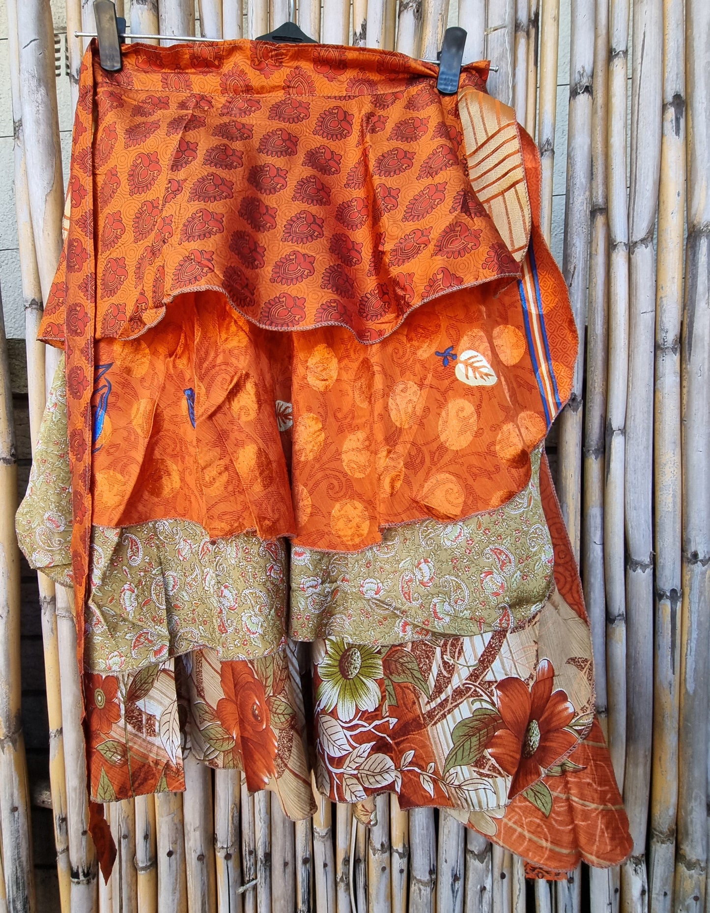 Tangerine Short Silk Skirt