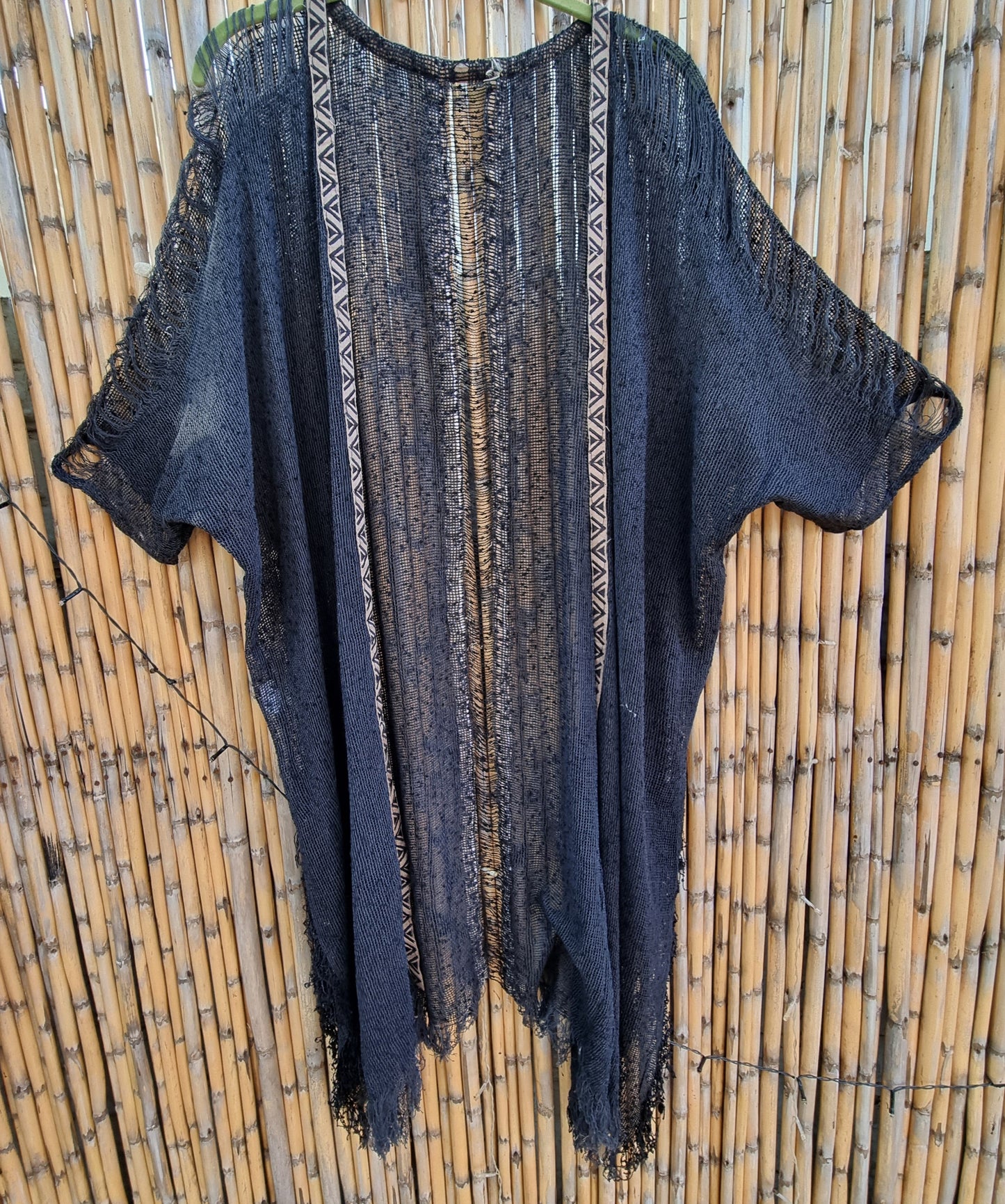 Mesh Distressed Cotton Kimono