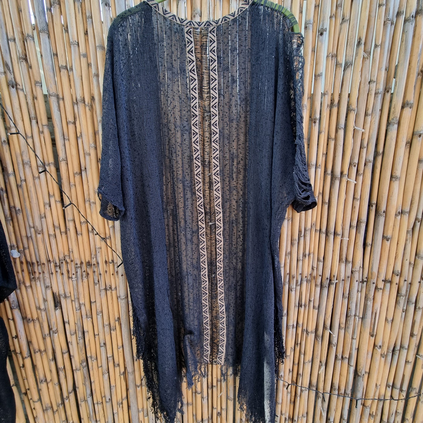 Mesh Distressed Cotton Kimono