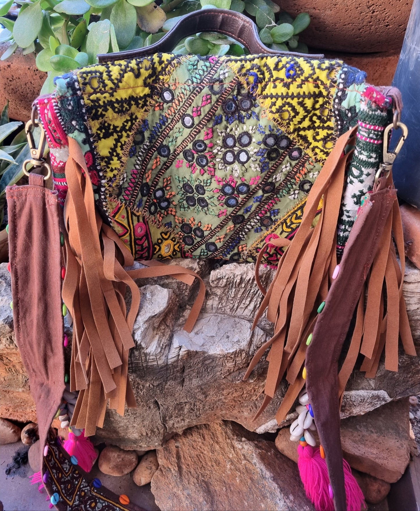 Cowrie Embroidered Handbag