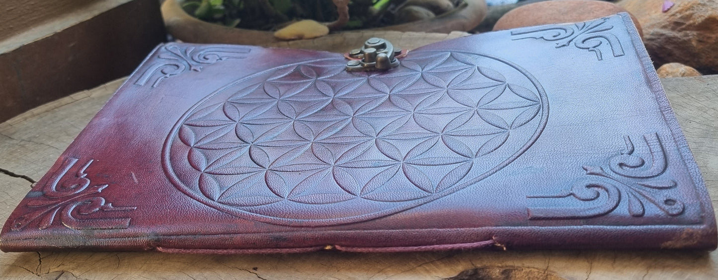 Flower Of Life Leather Journal