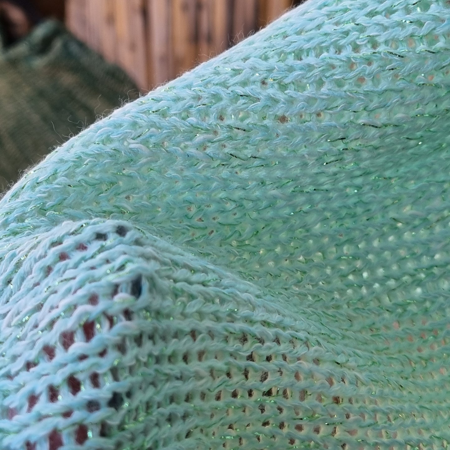 Mint Tea Knitted Shawl (Hooded)