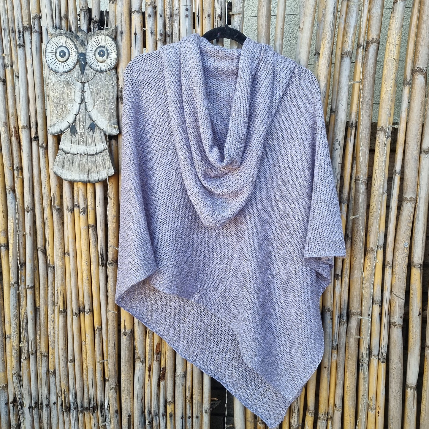 Lavender Knitted Shawl (Hooded)