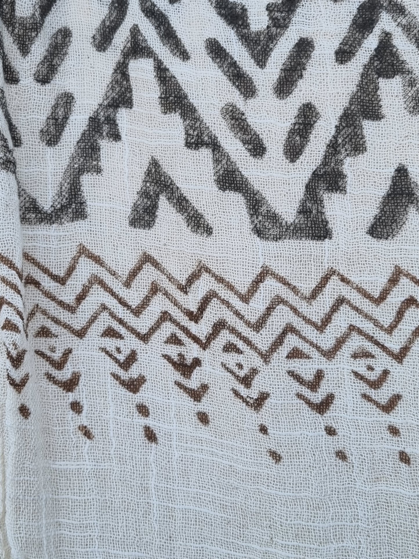 Linen Block Print Scarf