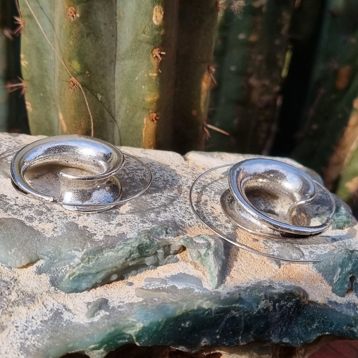 Spiral White Metal Earrings
