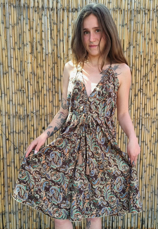 Golden Oak Silk Dress