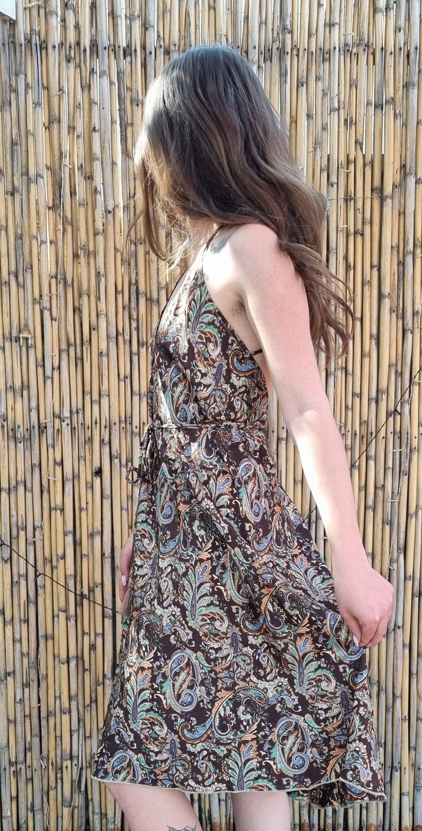 Golden Oak Silk Dress