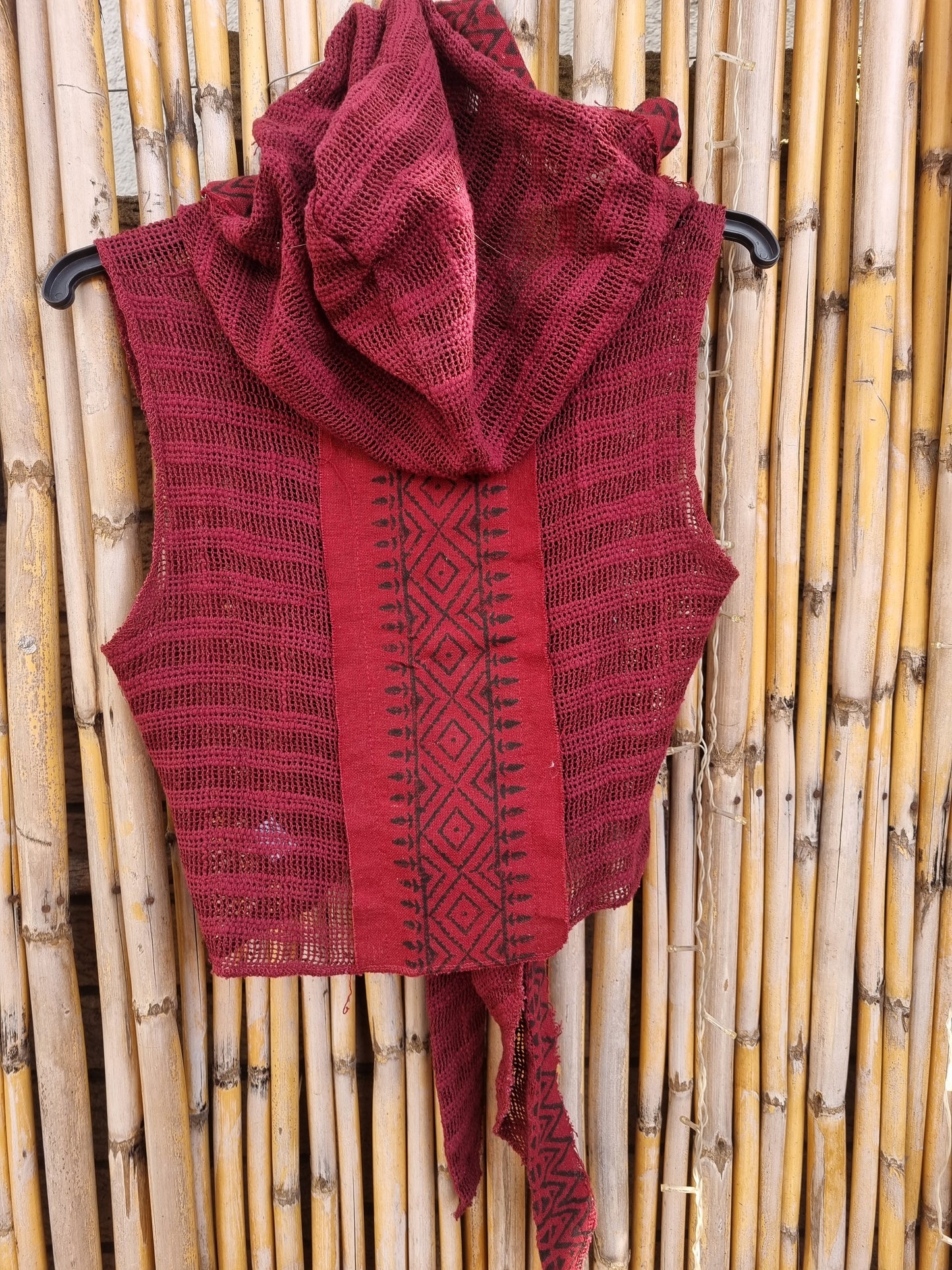 Red Wood Cotton Tie Top