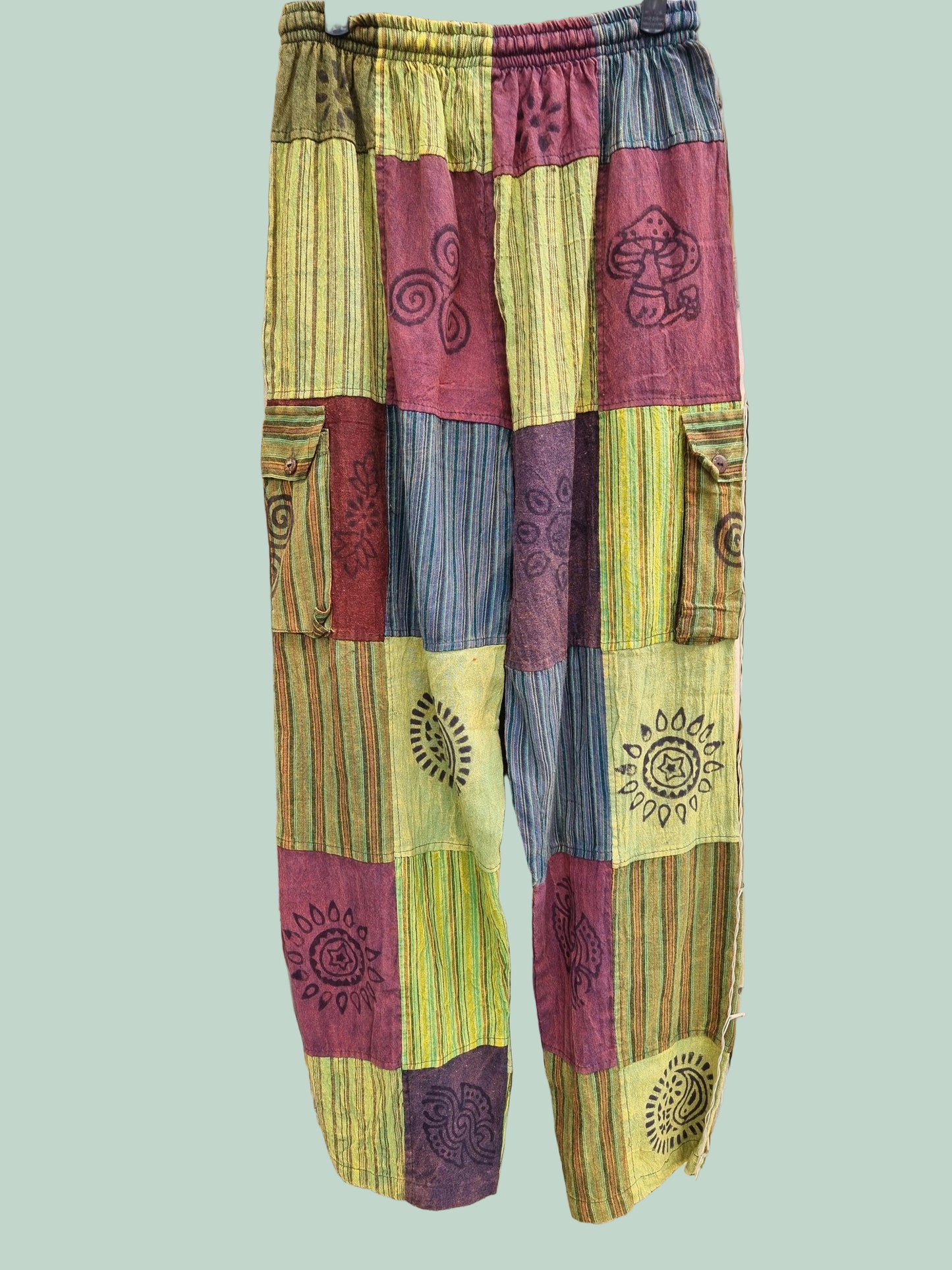 Flora Cotton Patchwork Pants (XL)