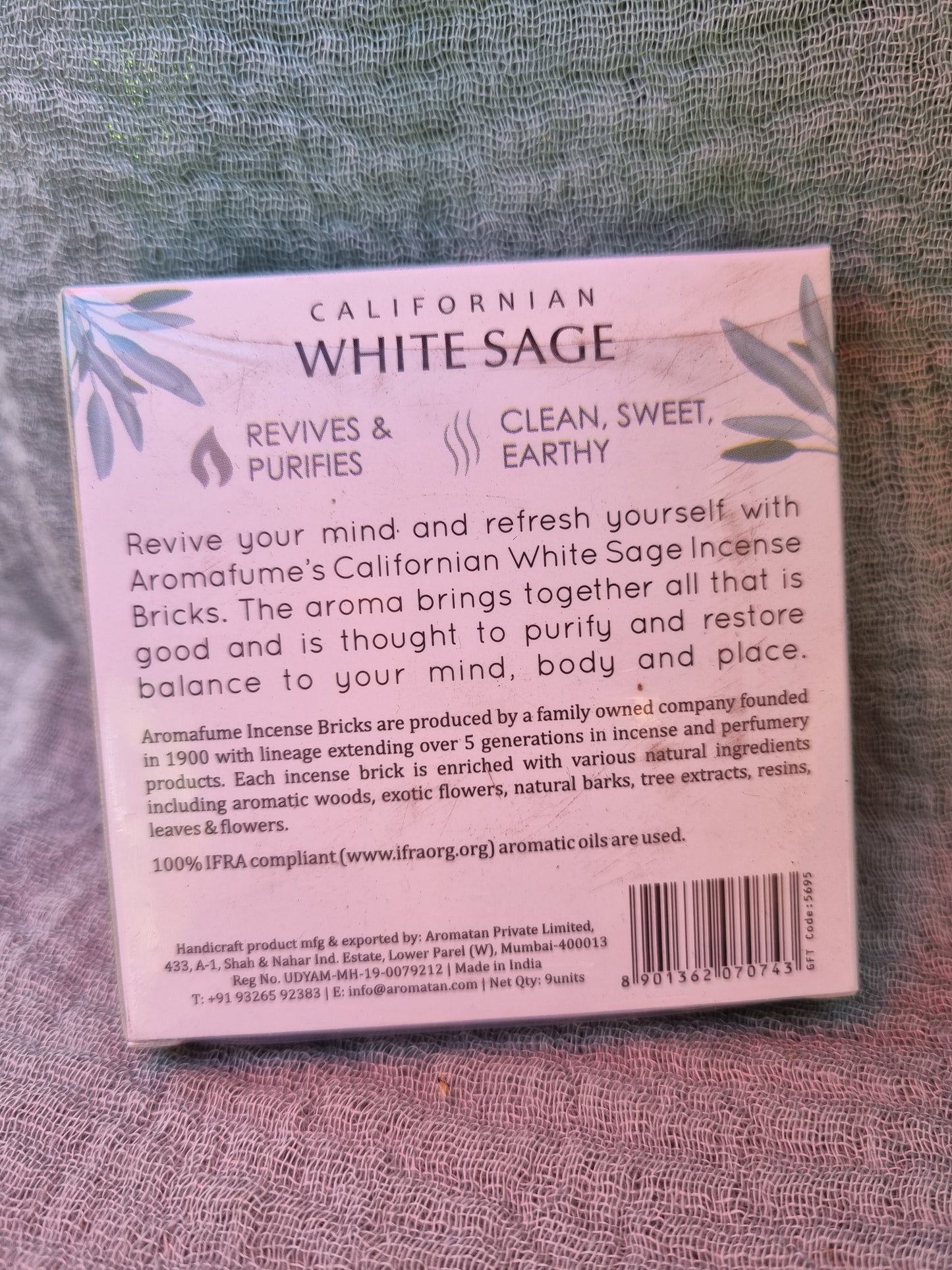 Aromafume Californian White Sage Incense Bricks