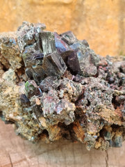 Raw Green Tourmaline in Matrix