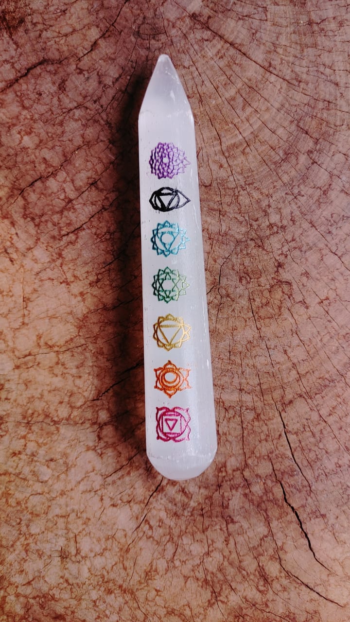 Selenite Chakra Wand