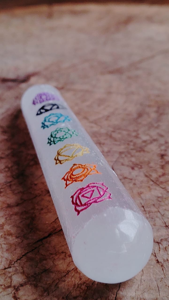 Selenite Chakra Wand