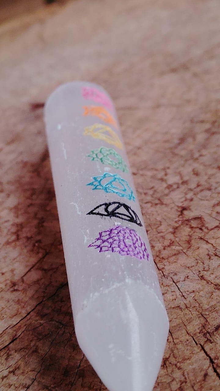Selenite Chakra Wand