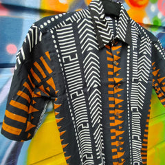 Mens Geometric Print Shirts - Burnt Embers