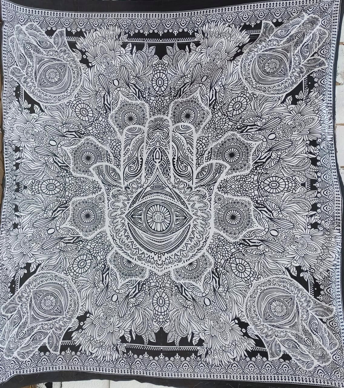 Hamsa Hand Kaleidoscope Tapestry (Double Size)