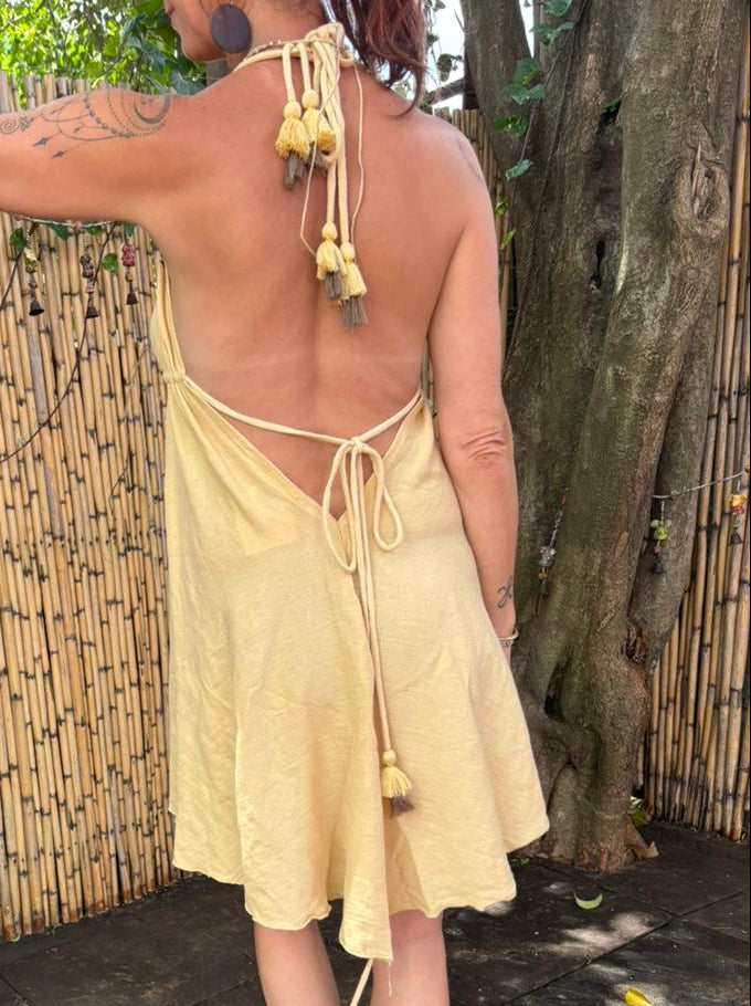 Lemon Cream Short Dress