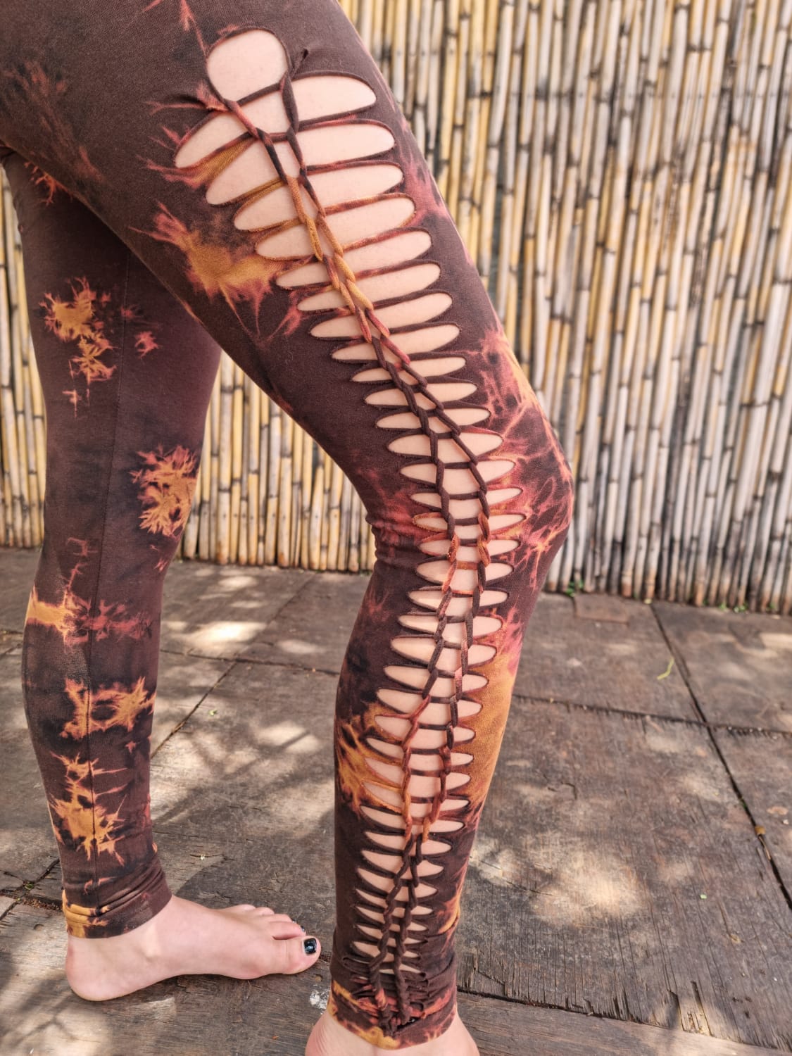 Copper Hue Distressed Leggings
