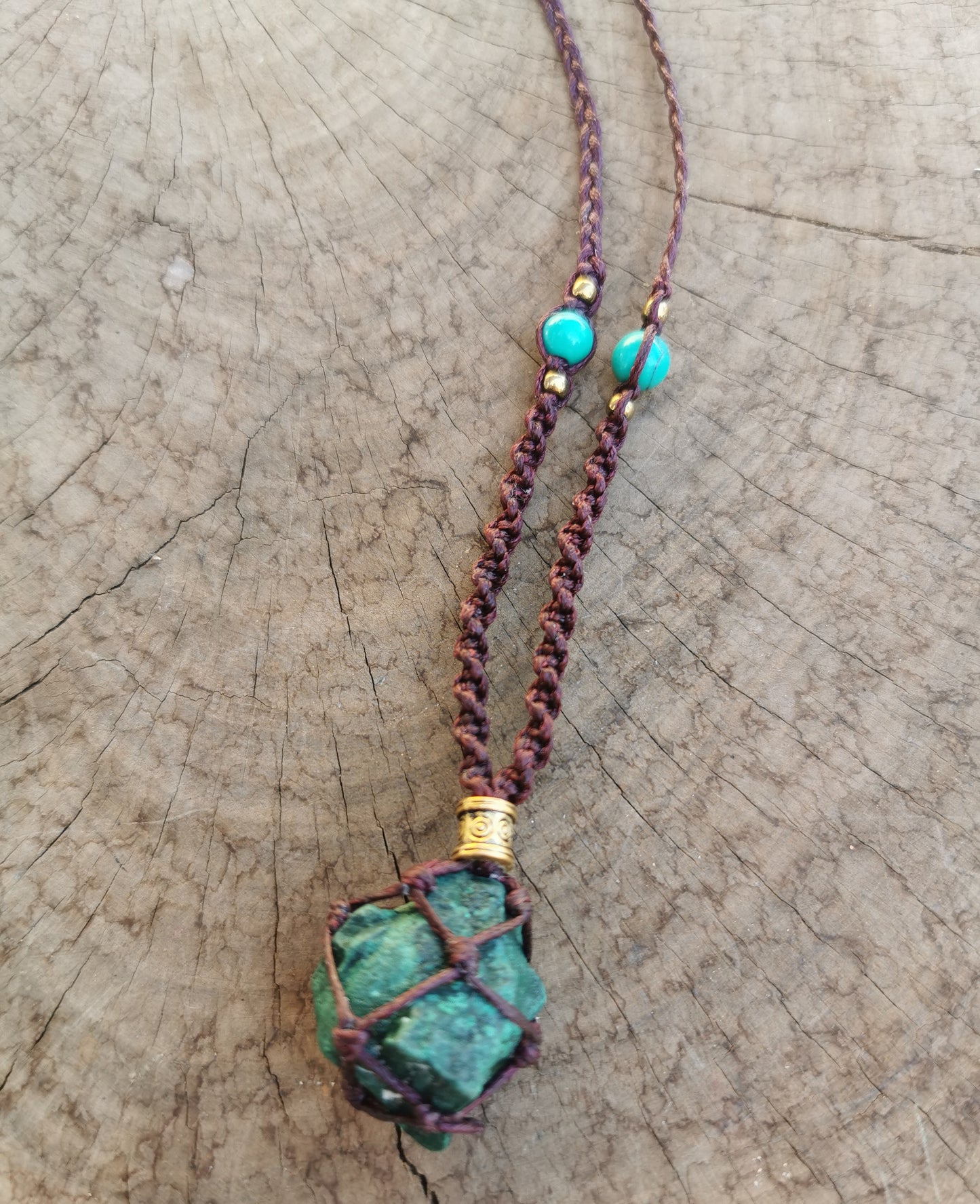 Malachite Macrame Necklace