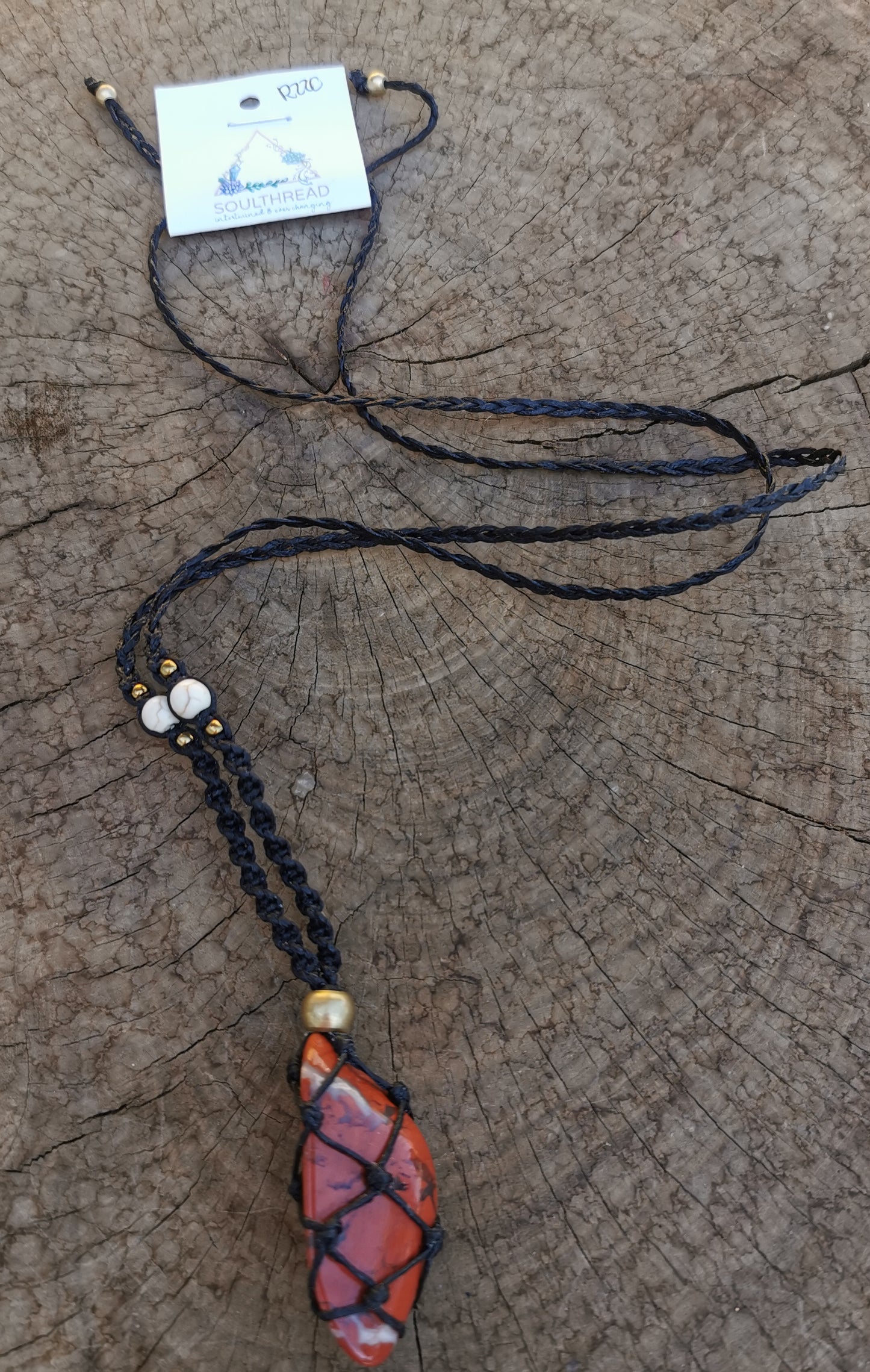 Red Jasper Macrame Necklace