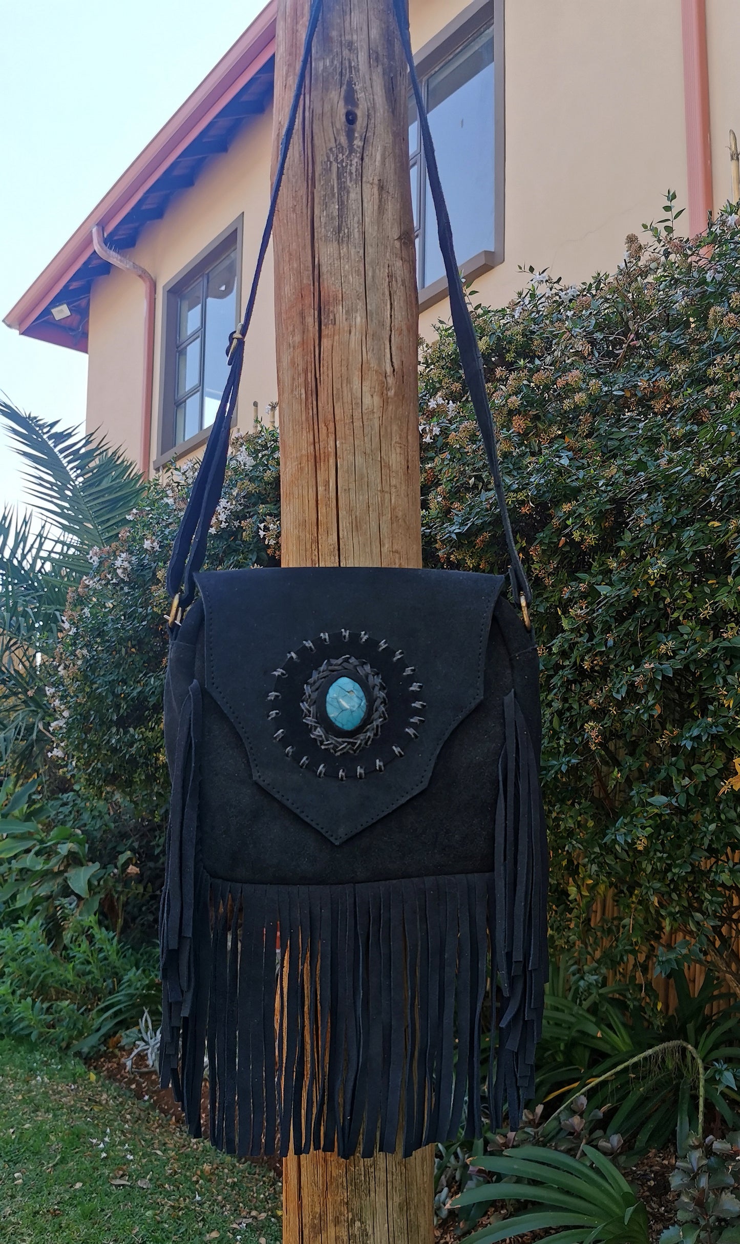 Suede Crystal Bag (Black)