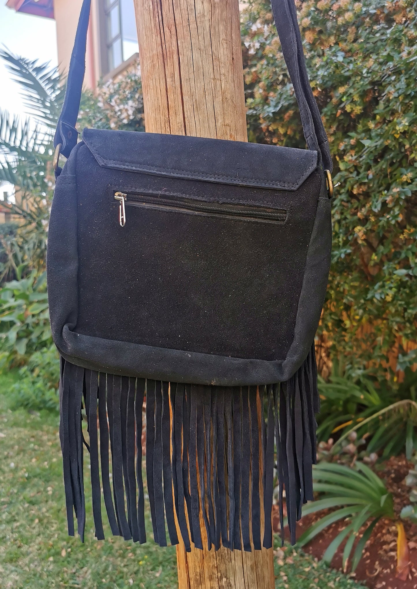 Suede Crystal Bag (Black)