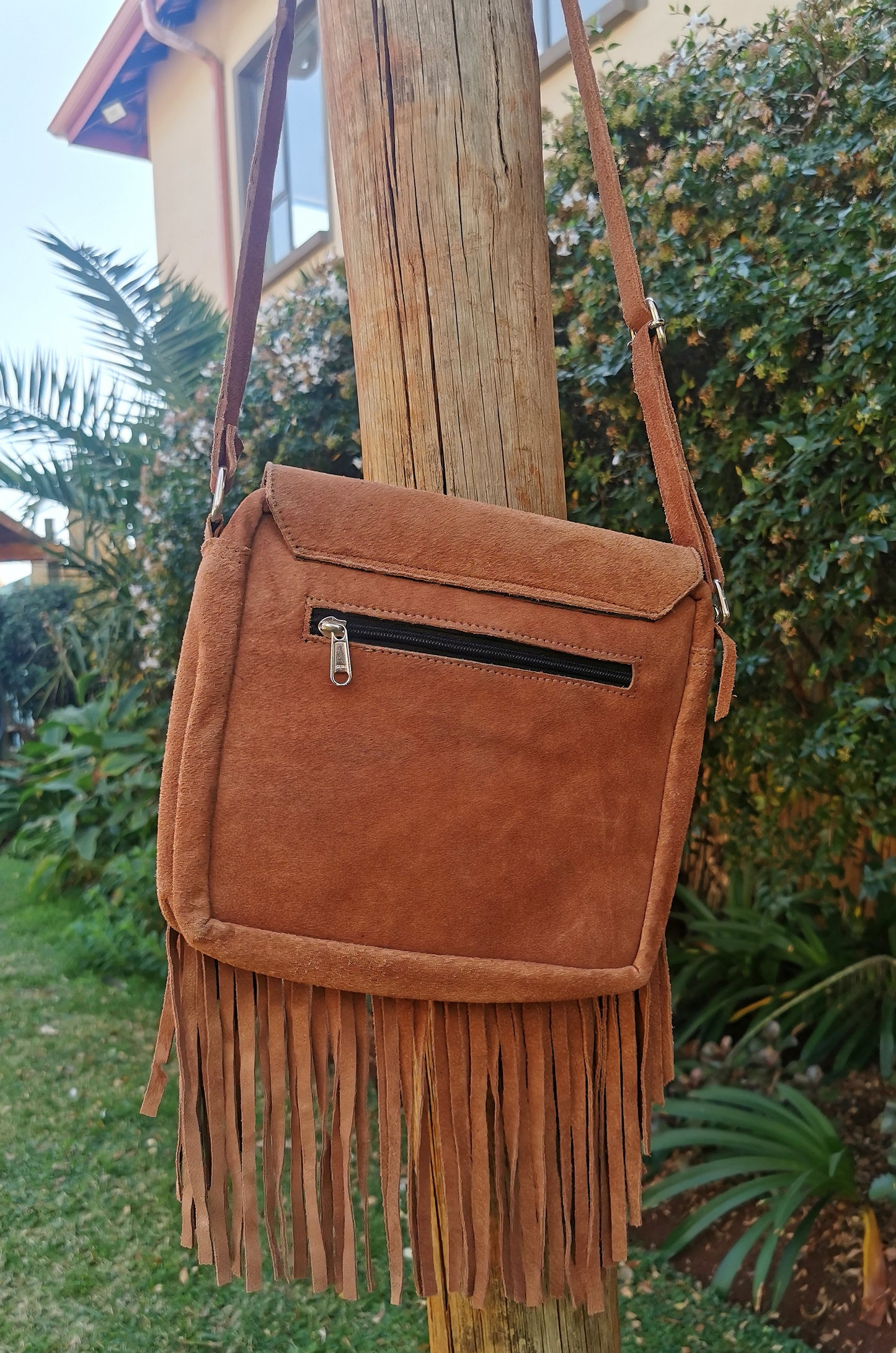 Suede Crystal Bag (Brown)