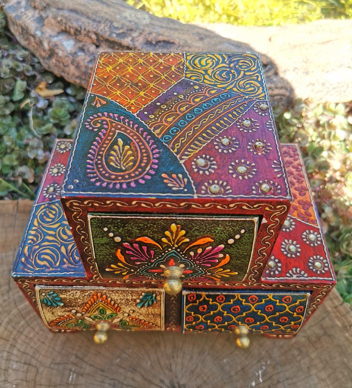 Hand Painted Oriental Jewelry Draws