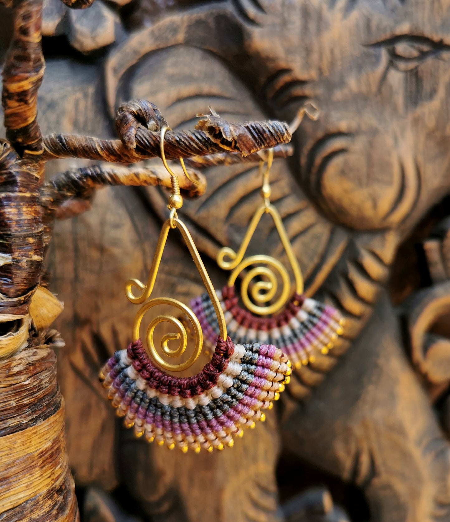 Macrame Swirl Earrings