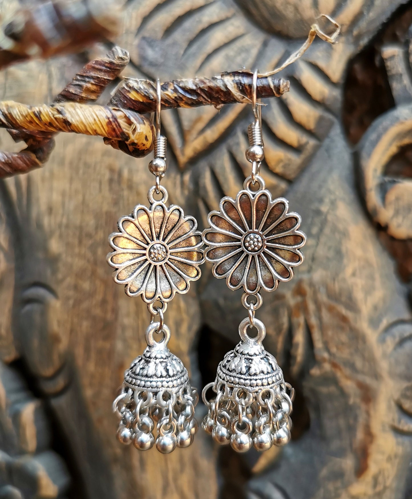 Flower Jhumka Earrings