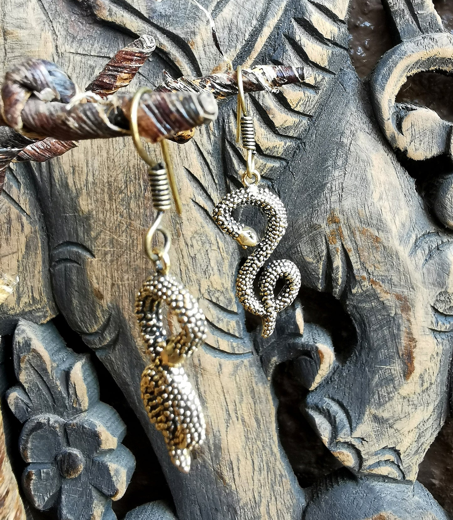 Hanging Snake Earrings