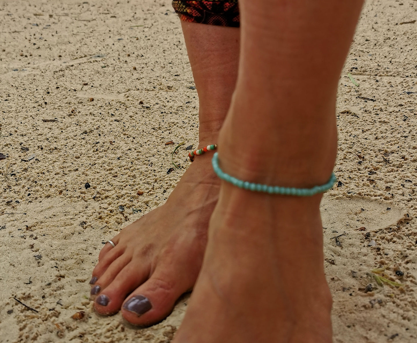 Blue Beaded Anklet