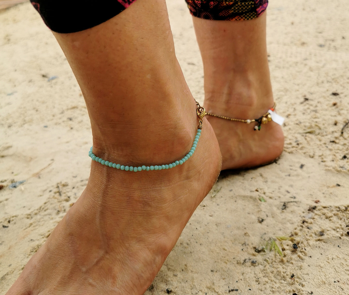 Blue Beaded Anklet