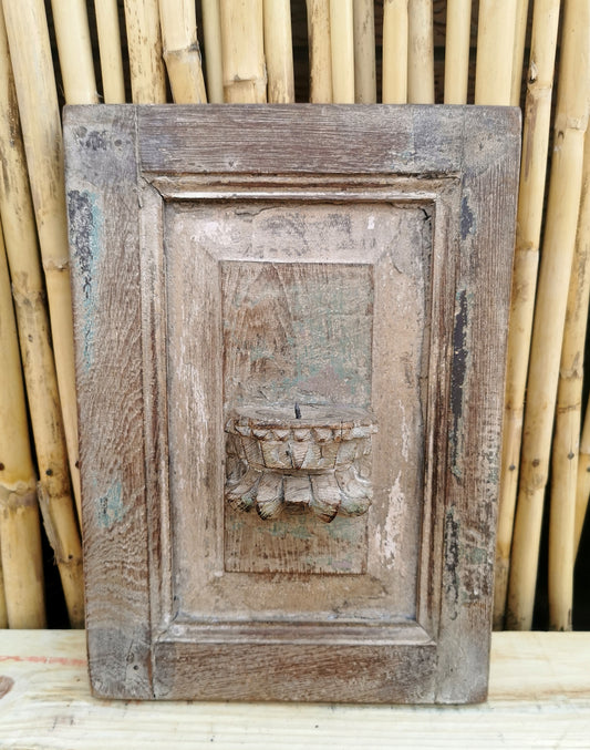 Wooden Wall Candle Holder