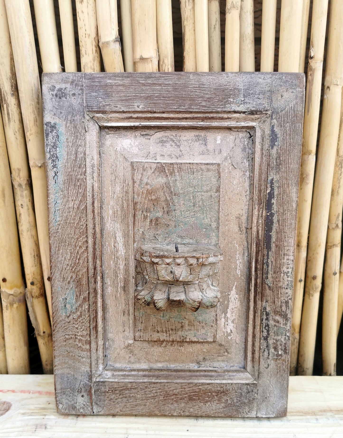 Wooden Wall Candle Holder